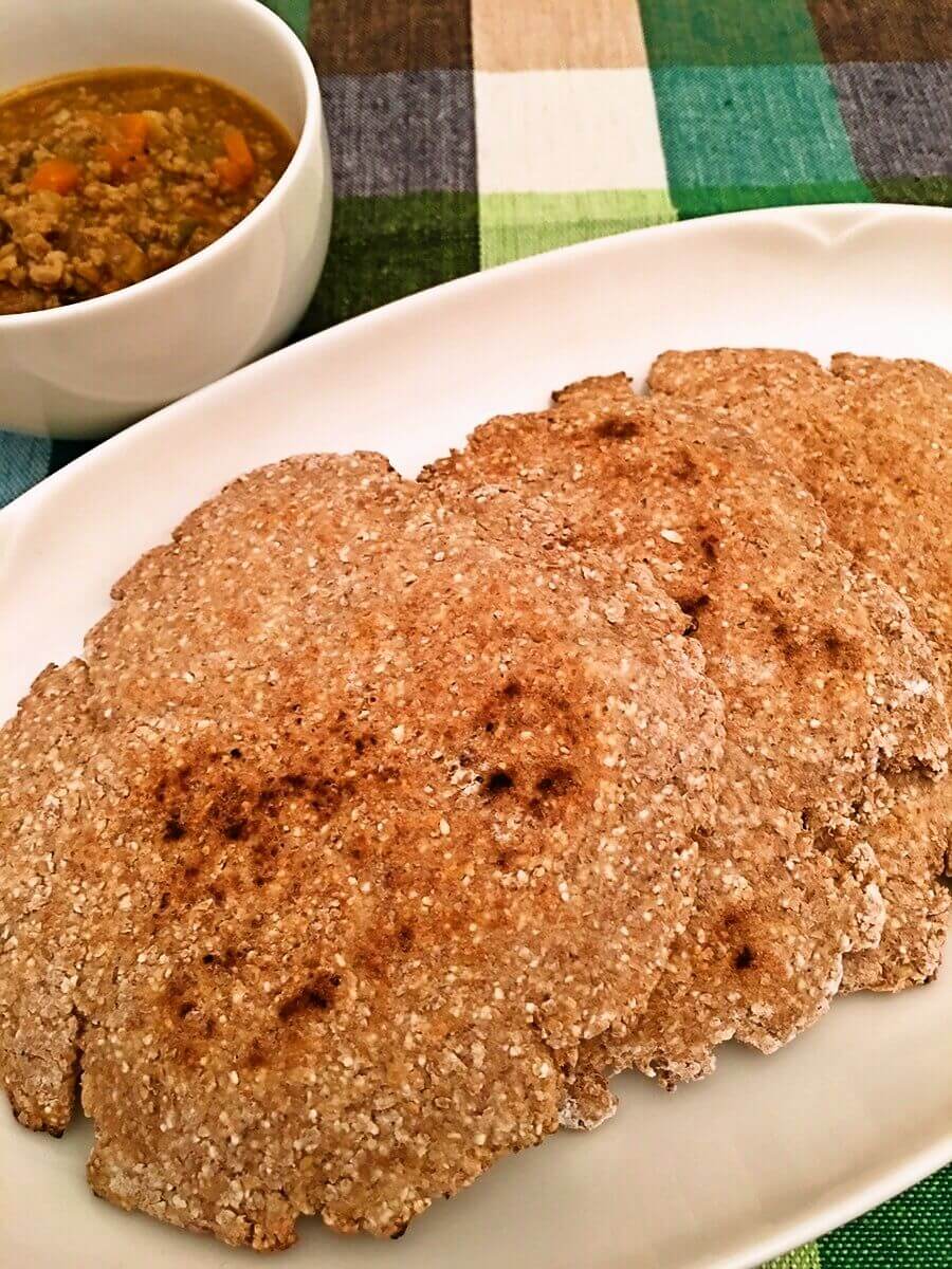 石臼挽き完全粉(全粒粉) 500g チャパティ(インドの平焼きパン)