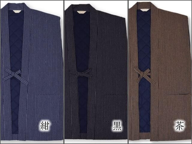 刺子織 袖なし綿入り半天 日本製 色